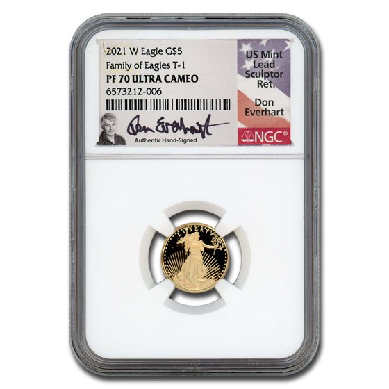 2021-W 1/10 oz Proof Gold Eagle (Type 1) PF-70 NGC (Everhart) 2021-W 1/10 oz Proof Gold Eagle (Type 1) PF-70 NGC (Everhart)