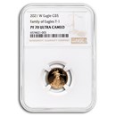 2021-W 1/10 oz Proof Gold Eagle (Type 1) PF-70 NGC