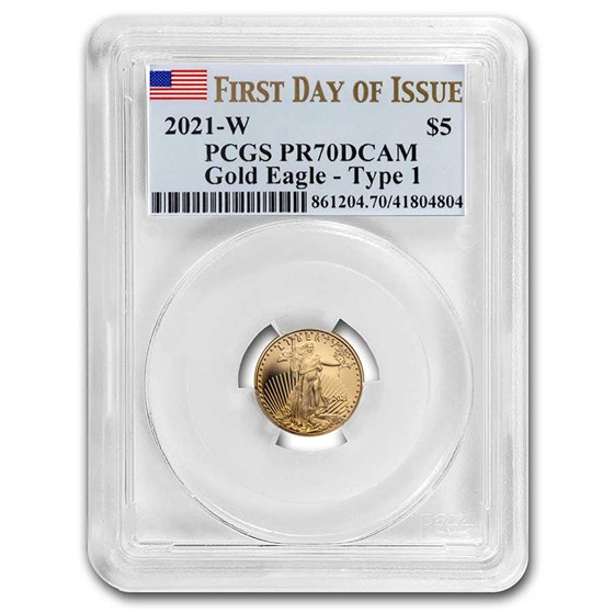 2021-W 1/10 oz Proof Gold Eagle (Type 1) PR-70 PCGS (FDI) 2021-W 1/10 oz Proof Gold Eagle (Type 1) PR-70 PCGS (FDI)