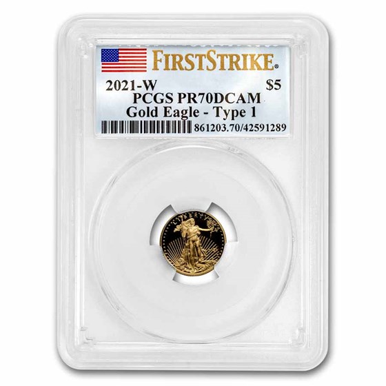 2021-W 1/10 oz Proof Gold Eagle (Type 1) PR-70 PCGS (FS) 2021-W 1/10 oz Proof Gold Eagle (Type 1) PR-70 PCGS (FS)
