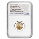 2021-W 1/10 oz Proof Gold Eagle (Type 2) PF-70 NGC