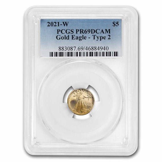 2021-W 1/10 oz Proof Gold Eagle (Type 2) PR-69 PCGS 2021-W 1/10 oz Proof Gold Eagle (Type 2) PR-69 PCGS