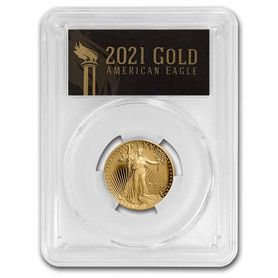 2021-W 1/2 oz Proof Gold Eagle (T2) PR-70 PCGS (FDI, Black Label)