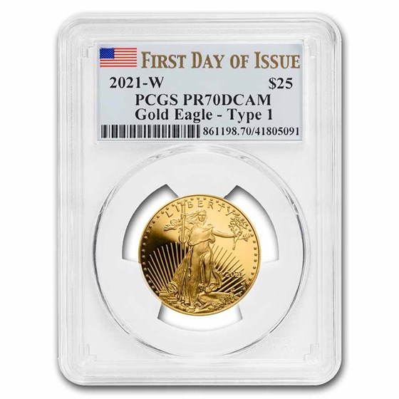 2021-W 1/2 oz Proof Gold Eagle (Type 1) PR-70 PCGS (FDI) 2021-W 1/2 oz Proof Gold Eagle (Type 1) PR-70 PCGS (FDI)