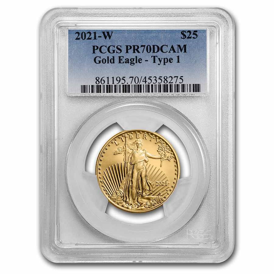 2021-W 1/2 oz Proof Gold Eagle (Type 1) PR-70 PCGS
