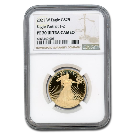 2021-W 1/2 oz Proof Gold Eagle (Type 2) PF-70 NGC