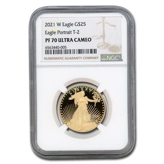 2021-W 1/2 oz Proof Gold Eagle (Type 2) PF-70 NGC 2021-W 1/2 oz Proof Gold Eagle (Type 2) PF-70 NGC