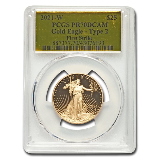 2021-W 1/2 oz Proof Gold Eagle (Type 2) PR-70 PCGS (FS Gold Foil)