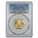 2021-W 1/4 oz Gold Eagle MS-70 PCGS (Unfinished Proof Dies)