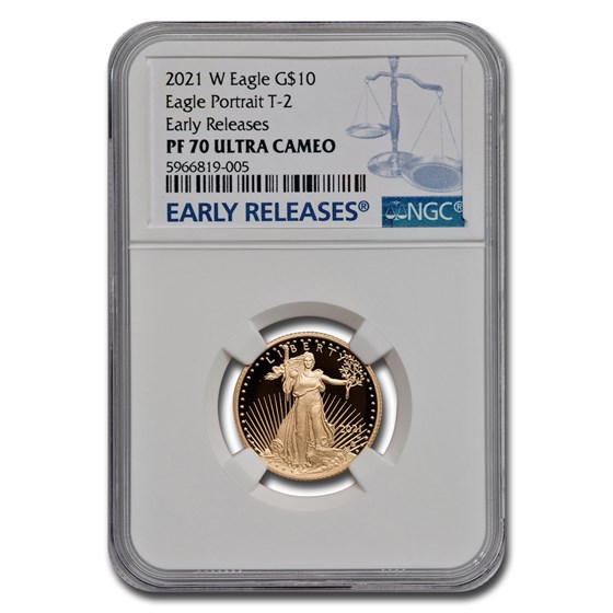 2021-W 1/4 oz Proof Gold Eagle (Type 2) PF-70 UCAM NGC (ER) 2021-W 1/4 oz Proof Gold Eagle (Type 2) PF-70 UCAM NGC (ER)