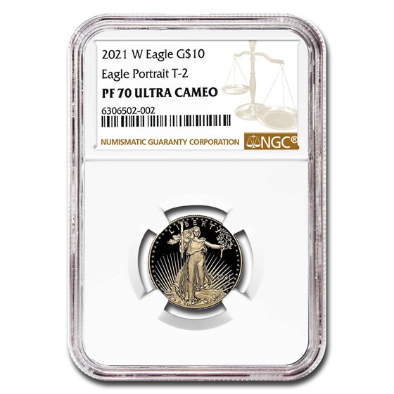 2021-W 1/4 oz Proof Gold Eagle (Type 2) PF-70 UCAM NGC