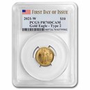 2021-W 1/4 oz Proof Gold Eagle (Type 2) PR-70 PCGS (FDI)