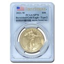 2021-W 1 oz Burnished Gold Eagle Type 2 SP-70 PCGS (First Strike)