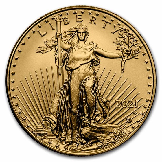 2021-W 1 oz Burnished Gold Eagle (Type 2) (w/Box & COA) 2021-W 1 oz Burnished Gold Eagle (Type 2) (w/Box & COA)