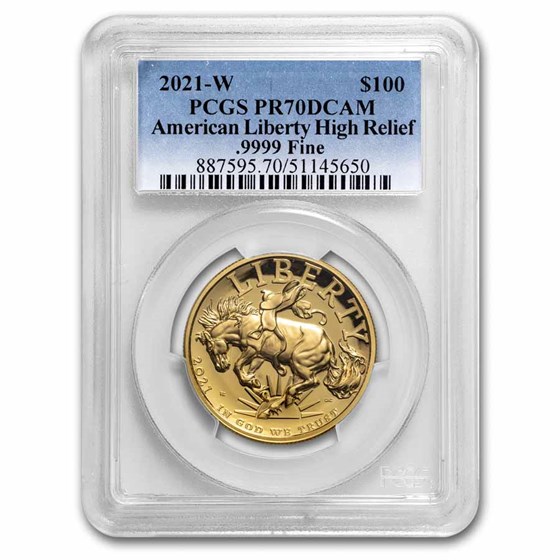 2021-W 1 oz HR American Liberty Gold PR-70 PCGS 2021-W 1 oz HR American Liberty Gold PR-70 PCGS