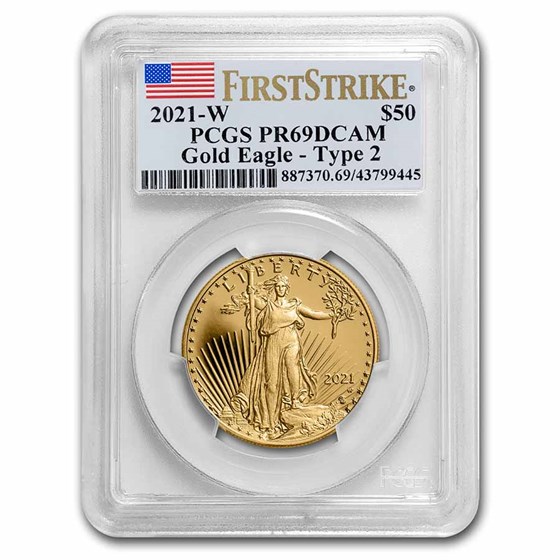 2021-W 1 oz Proof Gold Eagle (T2) PR-69 PCGS (FirstStrike®) 2021-W 1 oz Proof Gold Eagle (T2) PR-69 PCGS (FirstStrike®)
