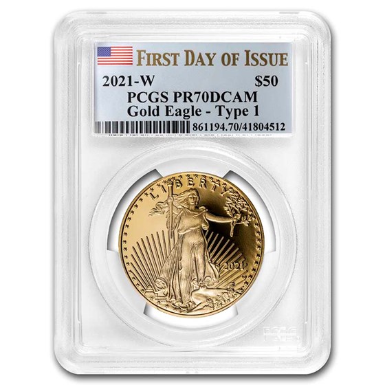 2021-W 1 oz Proof Gold Eagle (Type 1) PR-70 PCGS (FDI) 2021-W 1 oz Proof Gold Eagle (Type 1) PR-70 PCGS (FDI)
