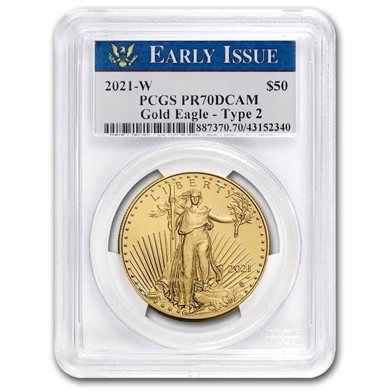 2021-W 1 oz Proof Gold Eagle (Type 2) PR-70 PCGS (Early Issue)