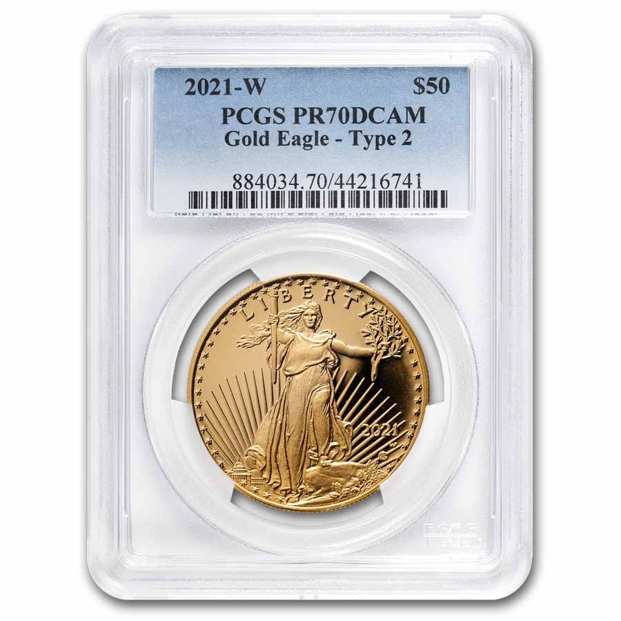 2021-W 1 oz Proof Gold Eagle (Type 2) PR-70 PCGS