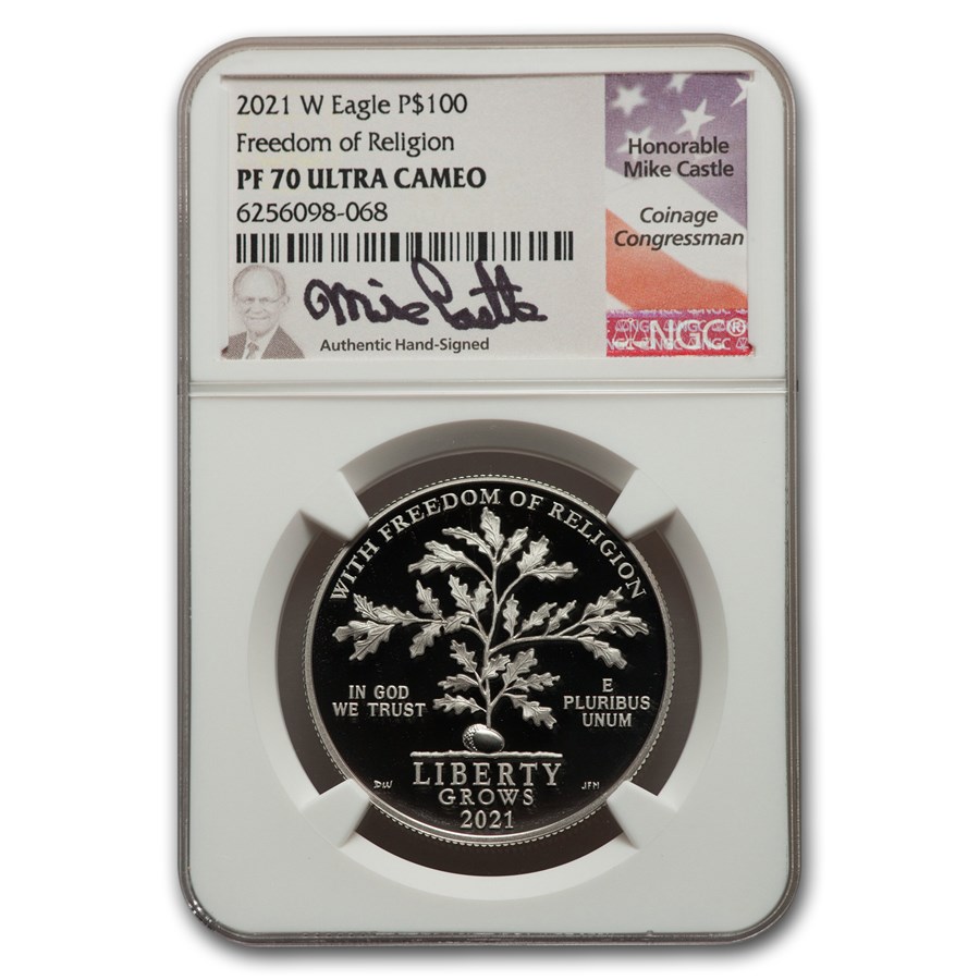 2021-W 1 oz Proof Platinum Eagle PF-70 UCAM NGC (Castle Signed)