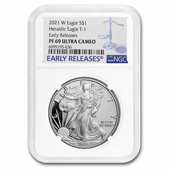 2021-W American Silver Eagle (Type 1) PF-69 NGC (Early Releases) 2021-W American Silver Eagle (Type 1) PF-69 NGC (Early Releases)