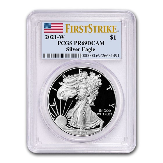 2021-W American Silver Eagle (Type 1) PR-69 PCGS (FirstStrike®) 2021-W American Silver Eagle (Type 1) PR-69 PCGS (FirstStrike®)