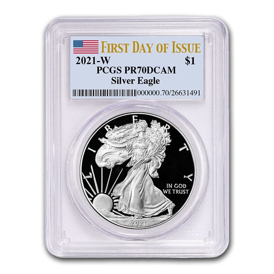 2021-W American Silver Eagle (Type 1) PR-70 PCGS (FDI) 2021-W American Silver Eagle (Type 1) PR-70 PCGS (FDI)