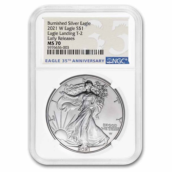 2021-W Burnished American Silver Eagle (Type 2) MS-70 NGC