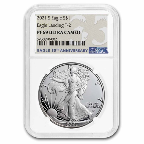 2021-W Proof American Silver Eagle (Type 2) PF-69 NGC 2021-W Proof American Silver Eagle (Type 2) PF-69 NGC
