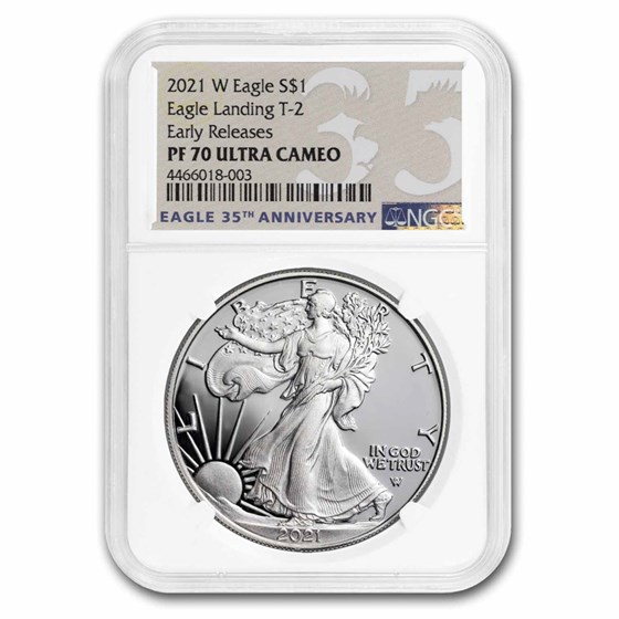 2021-W Proof American Silver Eagle (Type 2) PF-70 NGC (ER) 2021-W Proof American Silver Eagle (Type 2) PF-70 NGC (ER)