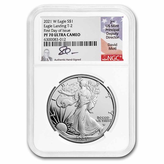 2021-W Proof American Silver Eagle (Type 2) PF-70 NGC (FDI, Motl) 2021-W Proof American Silver Eagle (Type 2) PF-70 NGC (FDI, Motl)