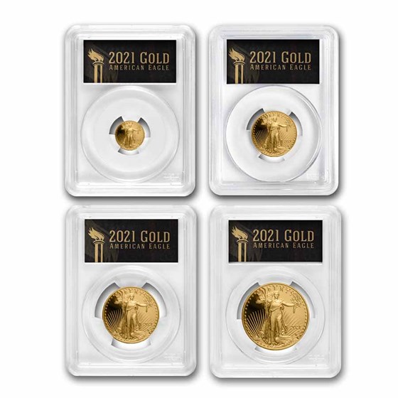 2021-W Proof Gold Eagle Set (Type 2) PCGS PR-70 (FDI, Black)