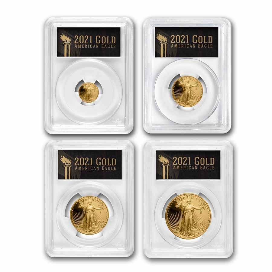 2021-W Proof Gold Eagle Set (Type 2) PCGS PR-70 (FDI, Black)
