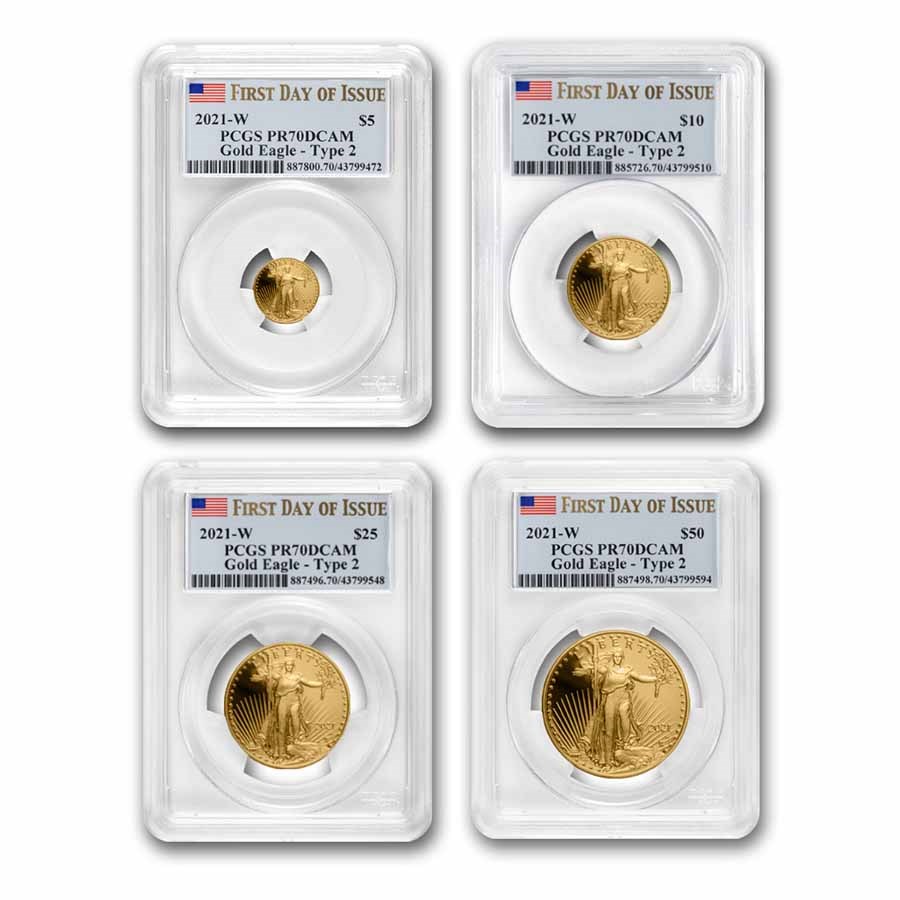 2021-W Proof Gold Eagle Set (Type 2) PCGS PR-70 (FDI)