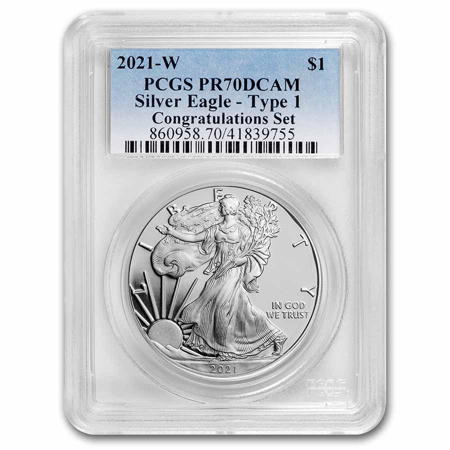 Buy 2021-W Silver American Eagle (Type 1) PR-70 PCGS (Congrats Set