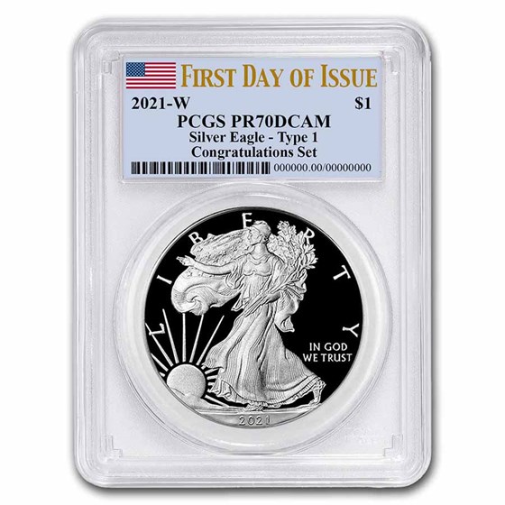 2021-W Silver Eagle PR-70 PCGS (Congratulations Set, FDI) 2021-W Silver Eagle PR-70 PCGS (Congratulations Set, FDI)