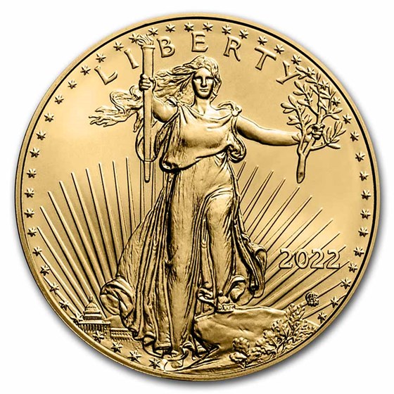 2022 1/10 oz American Gold Eagle Coin BU 2022 1/10 oz American Gold Eagle Coin BU