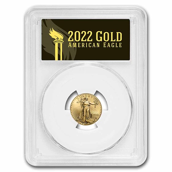 2022 1/10 oz American Gold Eagle MS-70 PCGS (FirstStrike®, Black)