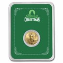 2022 1/10 oz American Gold Eagle - w/Elegant Merry Christmas Card