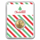 2022 1/10 oz American Gold Eagle - w/Merry Christmas Tree Card
