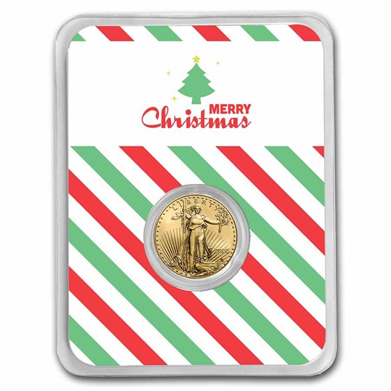 2022 1/10 oz American Gold Eagle - w/Merry Christmas Tree Card 2022 1/10 oz American Gold Eagle - w/Merry Christmas Tree Card