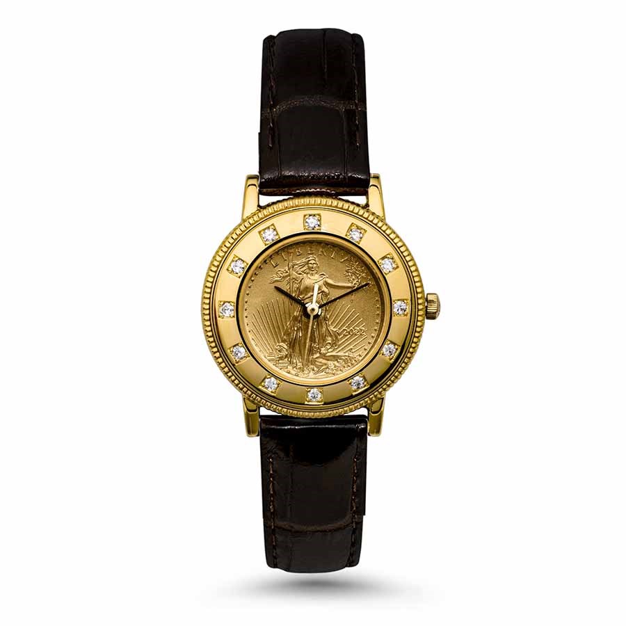 2022 1/10 oz Gold American Eagle Ladies Watch with Diamonds