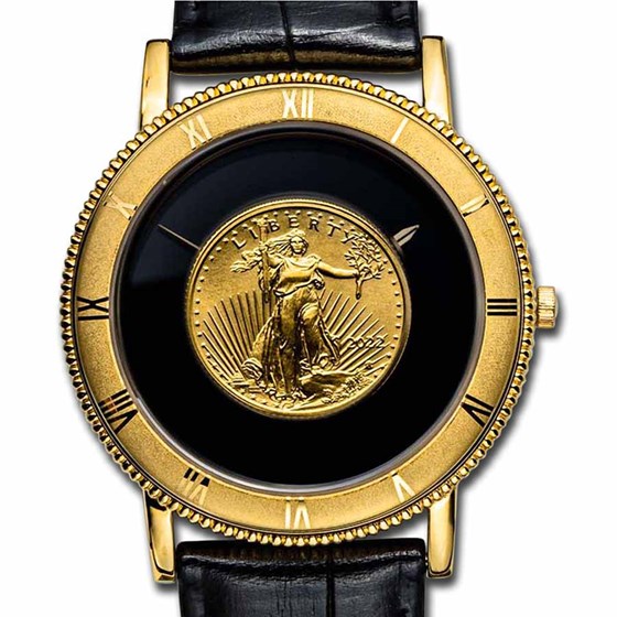 2022 1/10 oz Gold American Eagle Leather Band Watch 2022 1/10 oz Gold American Eagle Leather Band Watch