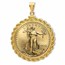 2022 1/10 oz Gold Eagle Pendant (Rope-ScrewTop Bezel)