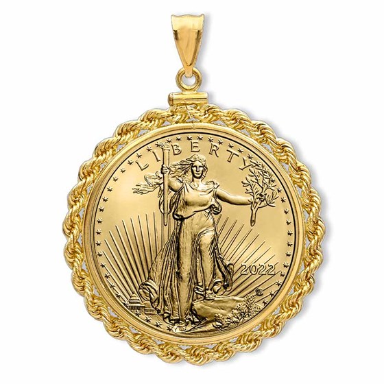 2022 1/10 oz Gold Eagle Pendant (Rope-ScrewTop Bezel) 2022 1/10 oz Gold Eagle Pendant (Rope-ScrewTop Bezel)
