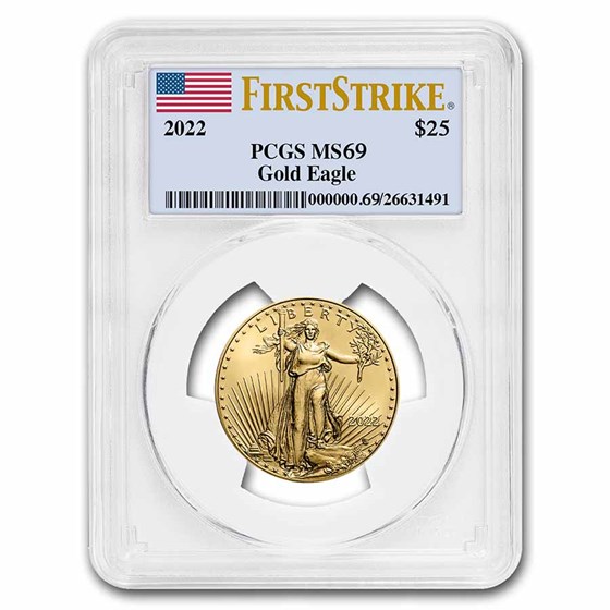 2022 1/2 oz American Gold Eagle MS-69 PCGS (FirstStrike®) 2022 1/2 oz American Gold Eagle MS-69 PCGS (FirstStrike®)