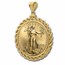 2022 1/2 oz Gold Eagle Pendant (Rope-ScrewTop Bezel)