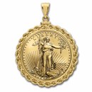 2022 1/2 oz Gold Eagle Pendant (Rope-ScrewTop Bezel)