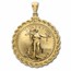 2022 1/2 oz Gold Eagle Pendant (Rope-ScrewTop Bezel)