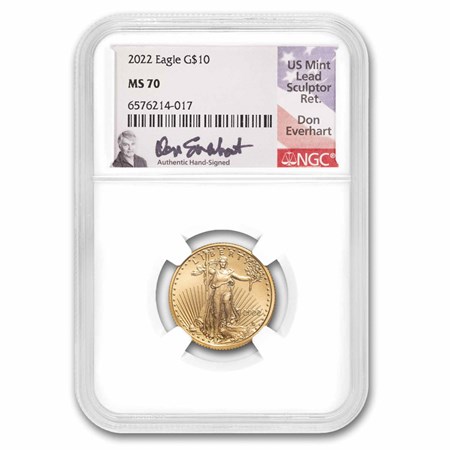 Buy 2022 1/4 oz American Gold Eagle MS-70 NGC (Everhart) | APMEX